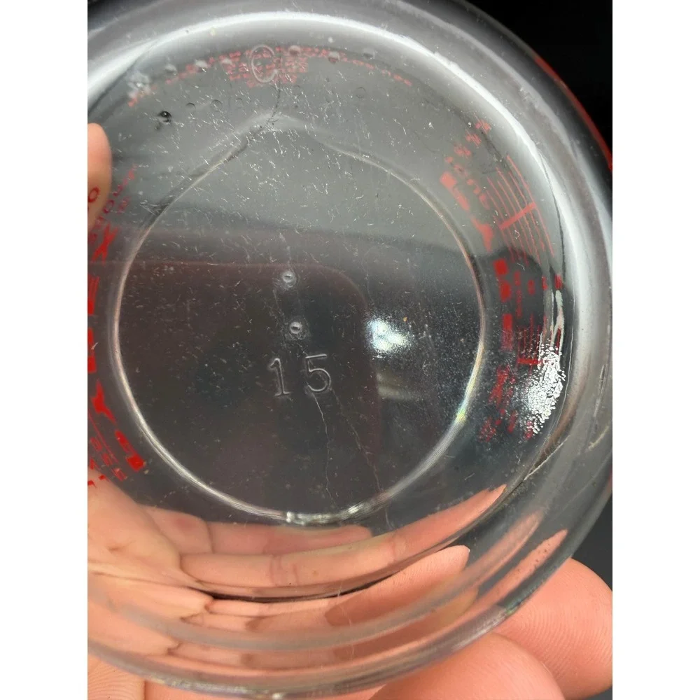 Pyrex 1 Cup 8oz 250ml Glass Measuring Cup Red Lettering 508 Corning USA